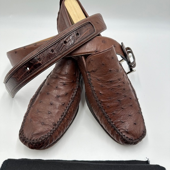 Mezlan Genuine Ostrich Loafers and matching belt (mens shoe 8 belt 36) main image 6